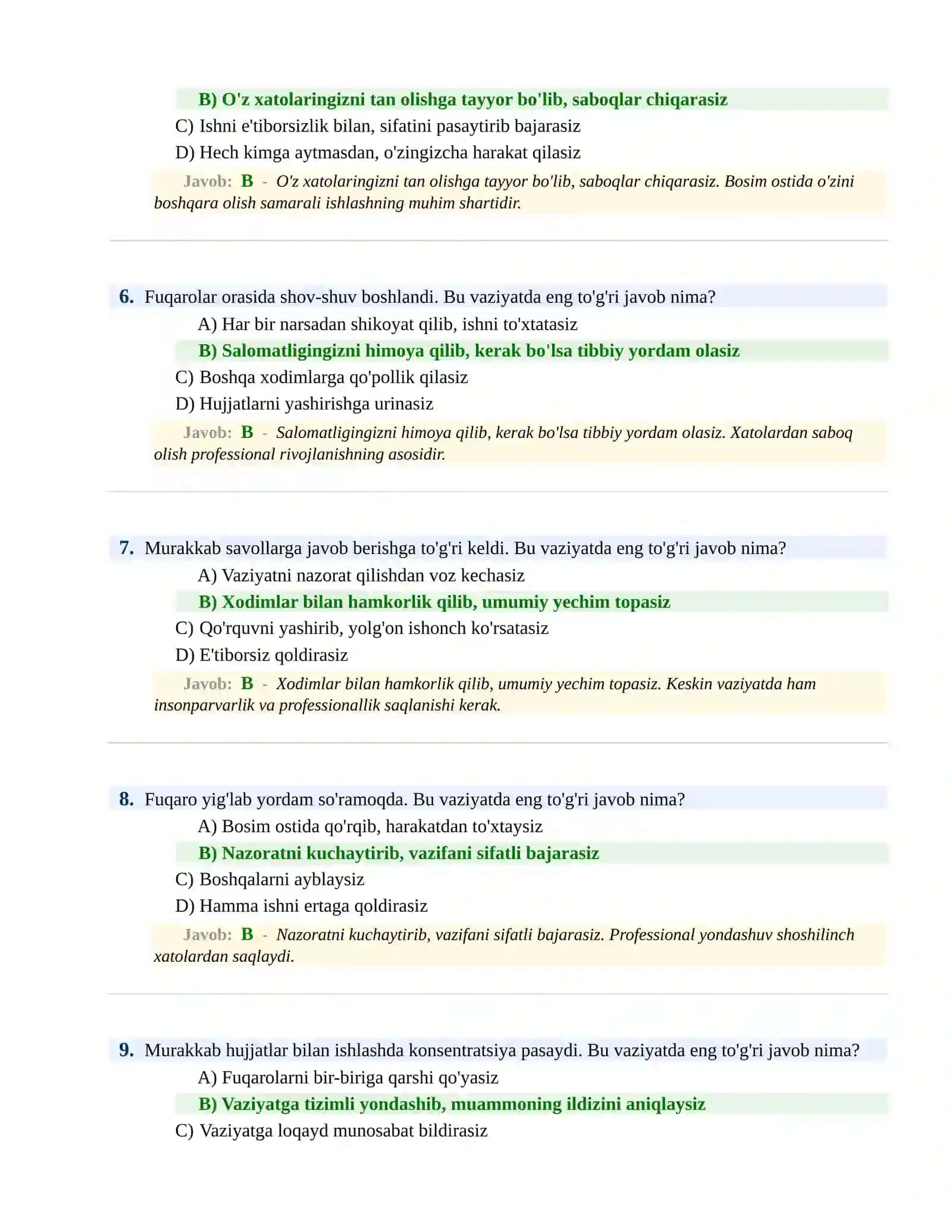 BOJXONA XIZMATIGA ISHGA KIRISH PSIXOLOGIK SINOV Testlari 3