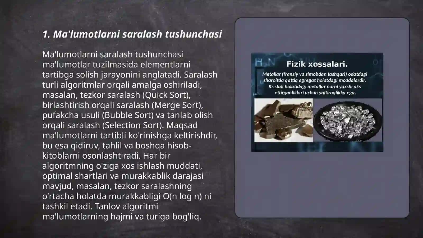 Malumotlarni saralash usullarini tasnifi 3