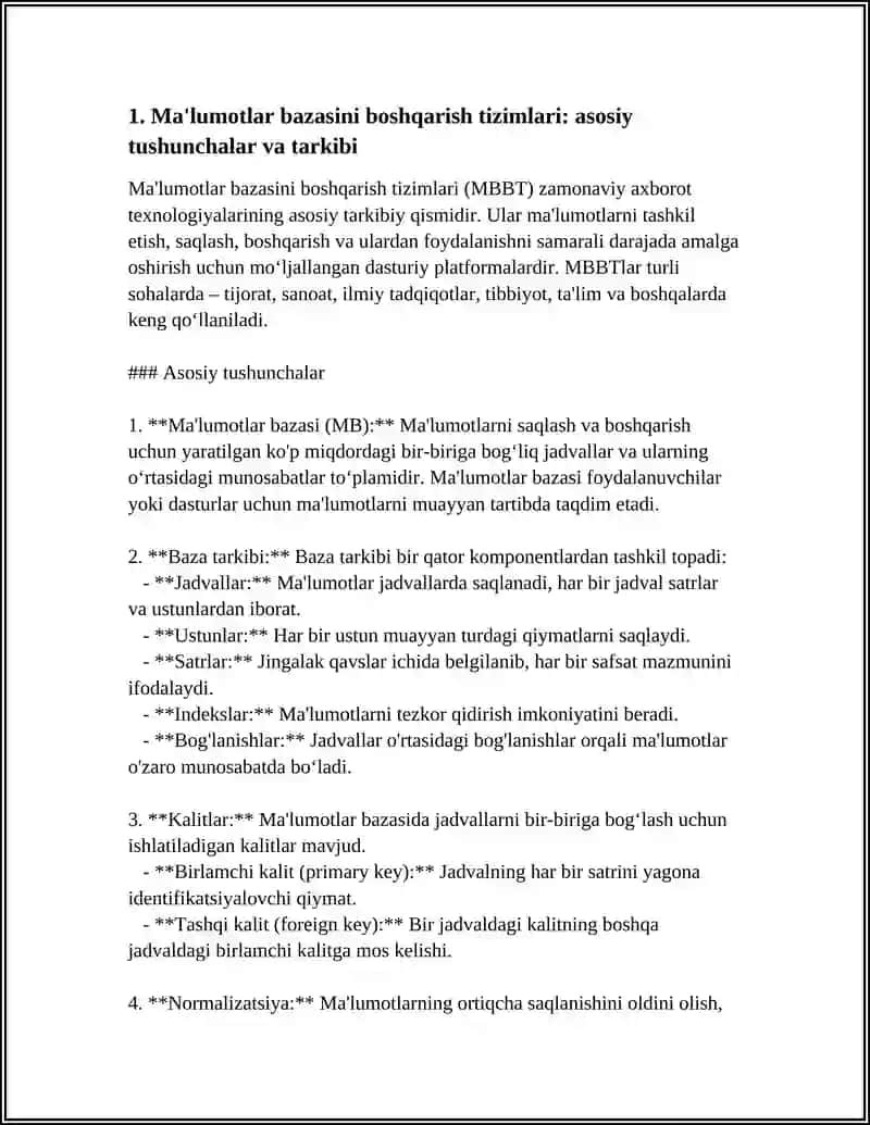 MAʼLUMOTLAR BAZASINI BOSHQARISH TIZIMLARI 3