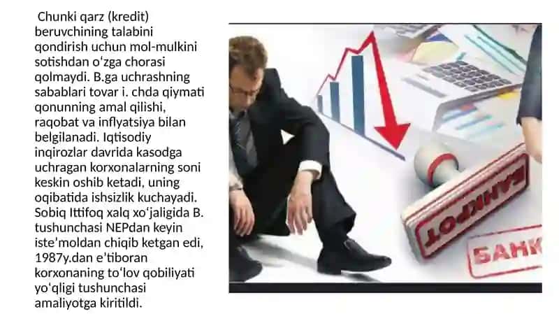 BANKROTNING SODDALASHTIRILGAN TAMOYILLARI MUSTAQIL ISH TAQTIMOTI 3