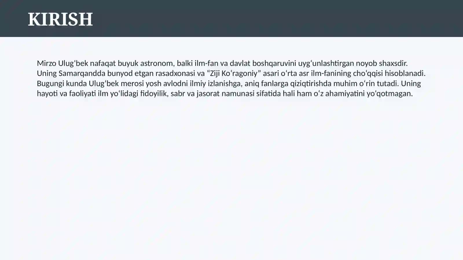 Mirzo Ulug’bek 3