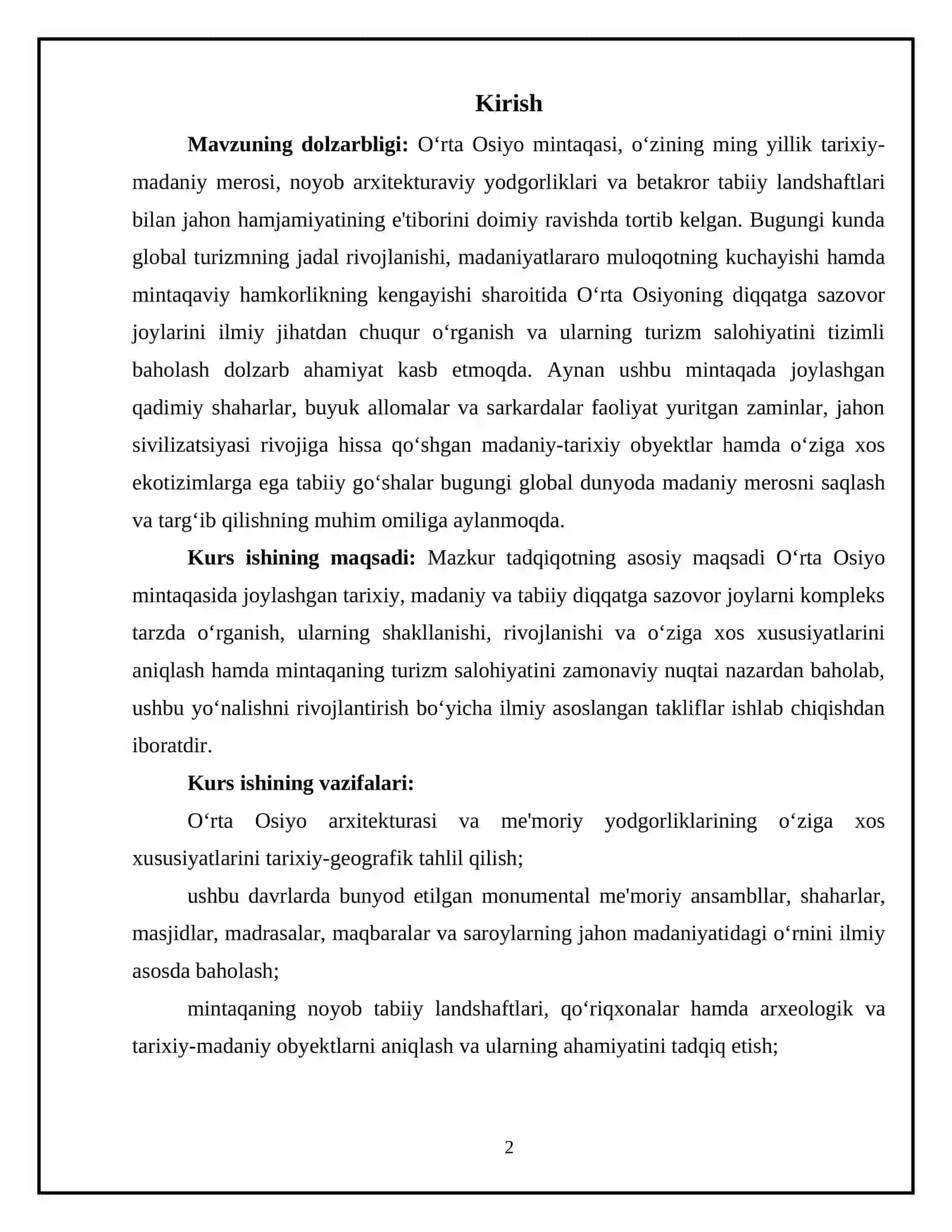 O‘rta Osiyoning Diqqatga Sazovor Joylari 3