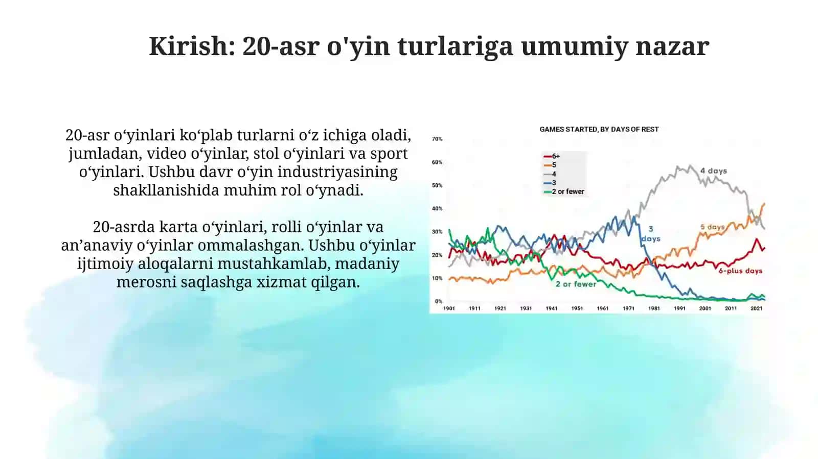 20asrga oid oʻyin turlari. Sxema qilish 3
