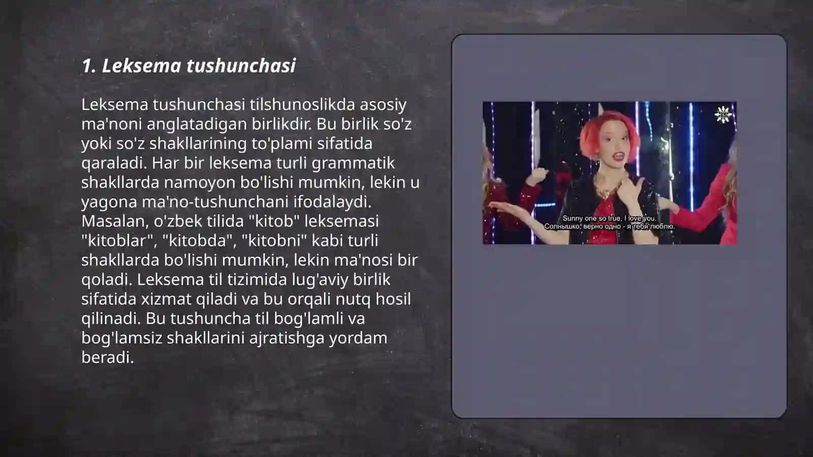 Leksema va so'z munosabati 3