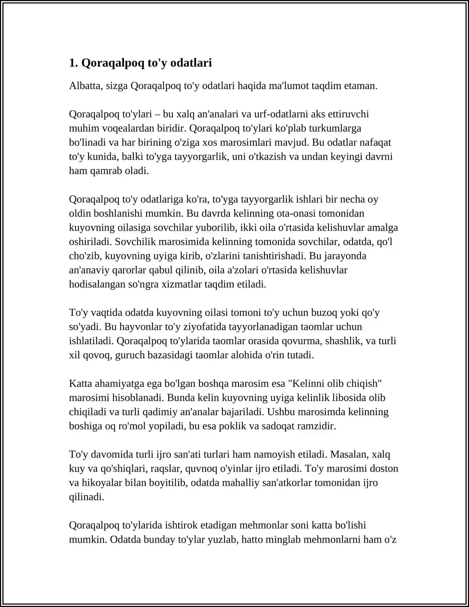 QORAQALPOQ XALQINING URF ODATLARIGA BOG'LIQ FOLKLORLIK VA ETNOGRAFIK MEROSLARI 3
