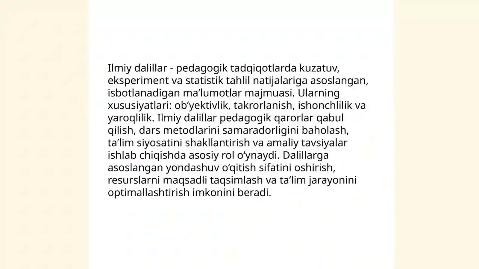 Ilmiy Dalillar va Ular Roli Pedagogik Tadqiqotlarda 3