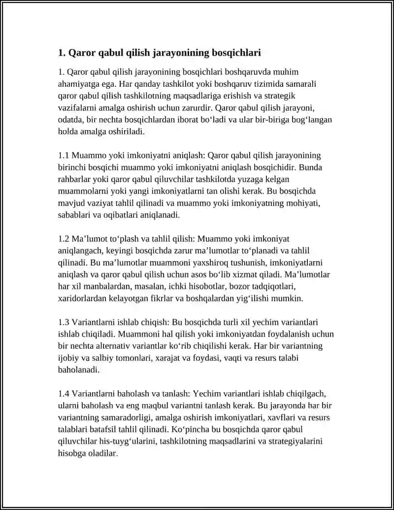 BOSHQARUVDA QARORLARNI QABUL QILISH JARAYONI 3