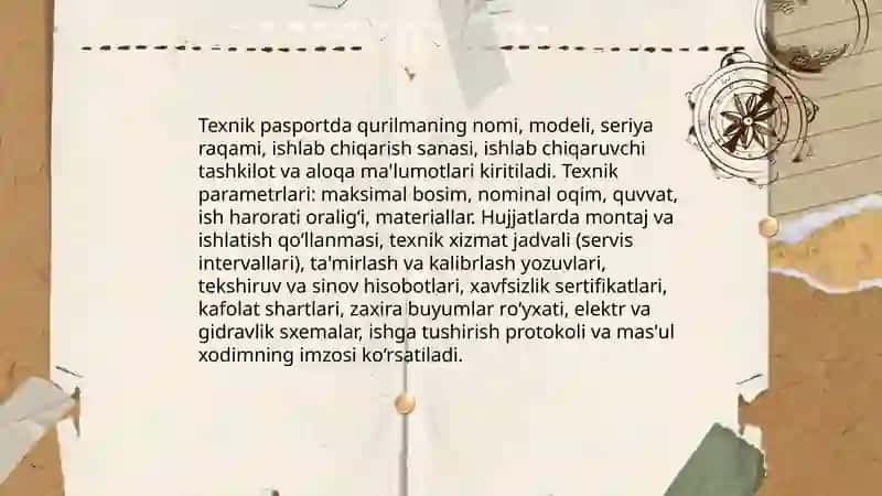 Zamonaviy gidromexanik qurilmalaridan texnik foydalanishga qo‘yiladigan texnik talablar 3