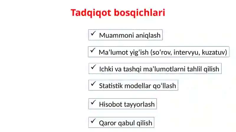 Zamonaviy logistika yetkazib berishida marketing tadqiqotlari 3