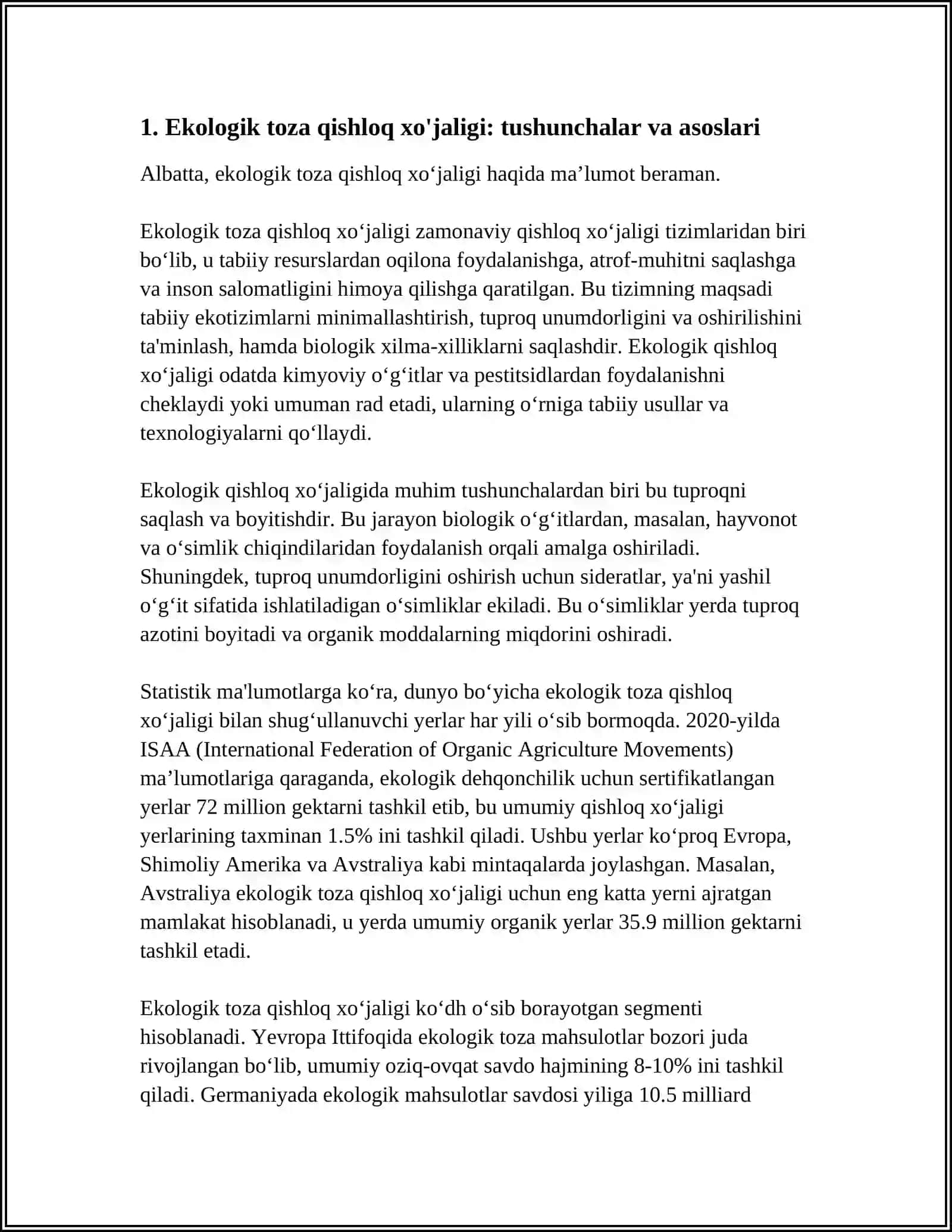 QISHLOQ XO'JALIGIDA EKOLOGIK TOZA MAHSULOT YETISHTIRISH TEXNALOGIYALARI VA MUAMMOLARI 3