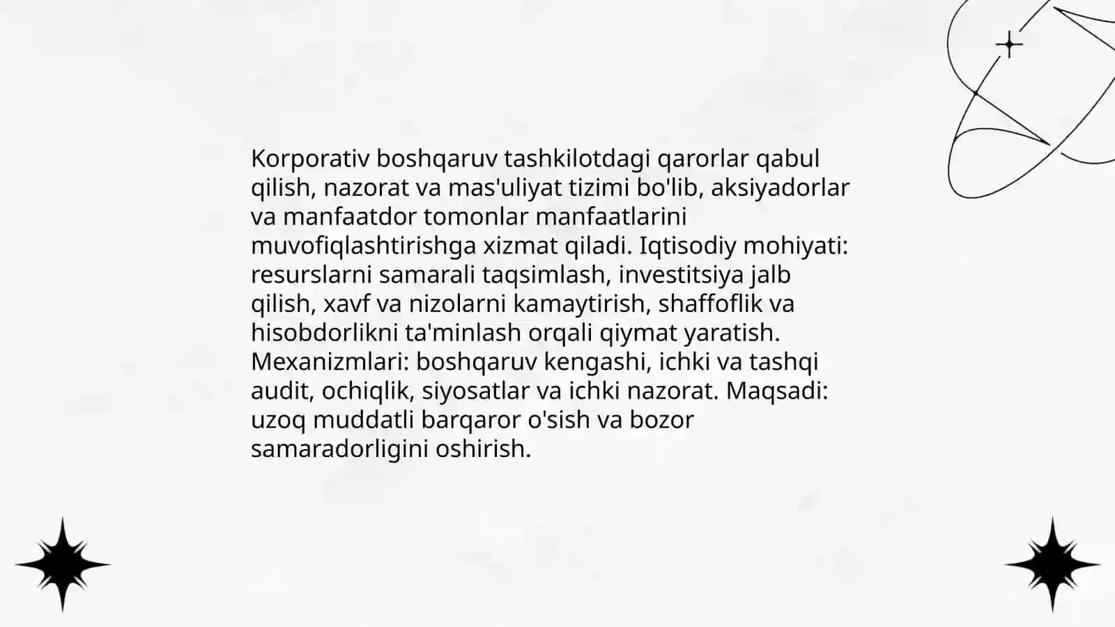 Korporativ boshqaruvning iqtisodiy mohiyati 3