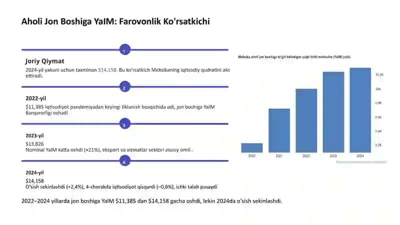 Meksika Iqtisodiyoti: So'nggi 3 Yillik Tahlil va Statistik Ko’rsatkichlar 3