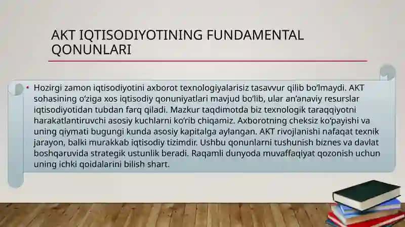 AKT (Axborot-Kommunikatsiya Texnologiyalari) rivojlanishining iqtisodiy qonuniyatlari 3