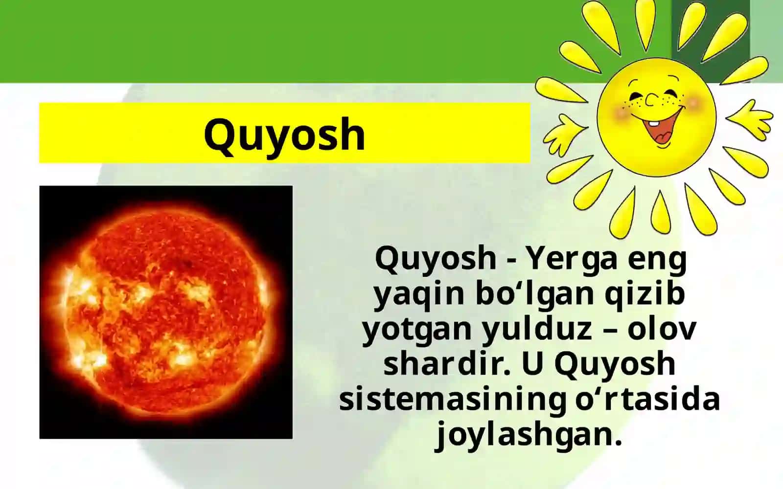 "QUYOSH, OY VA YULDUZLAR" 3