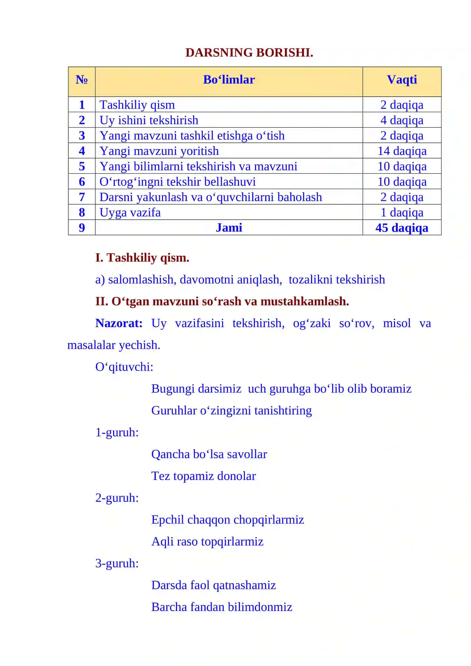 3-sinf Matematika fanidan Ikki xonali sonni ikki xonali songa ko'paytirish mavzusida dars ishlanma 3