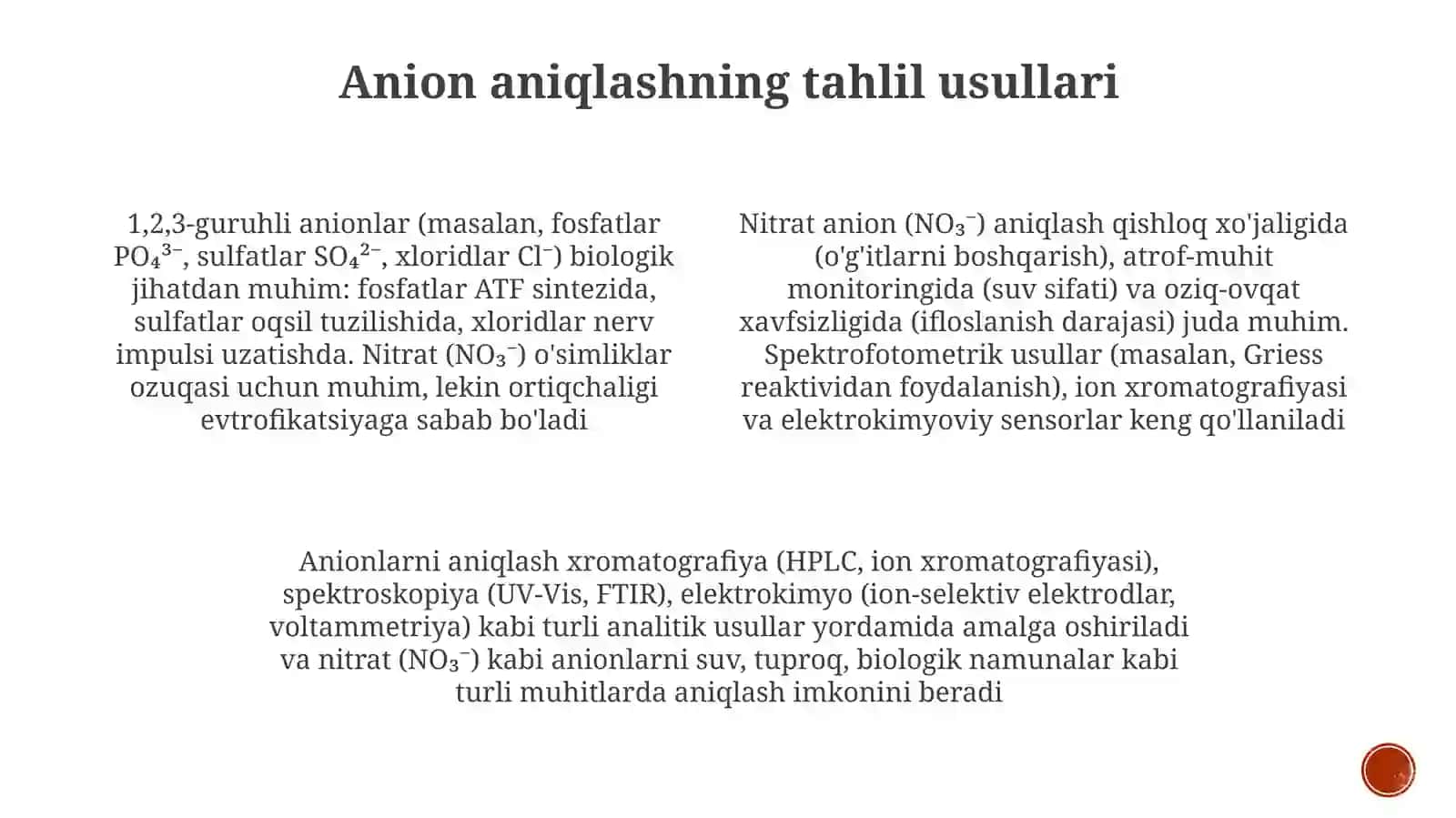 1,2,3-Guruh Anionlarining Biologik Rollari 3