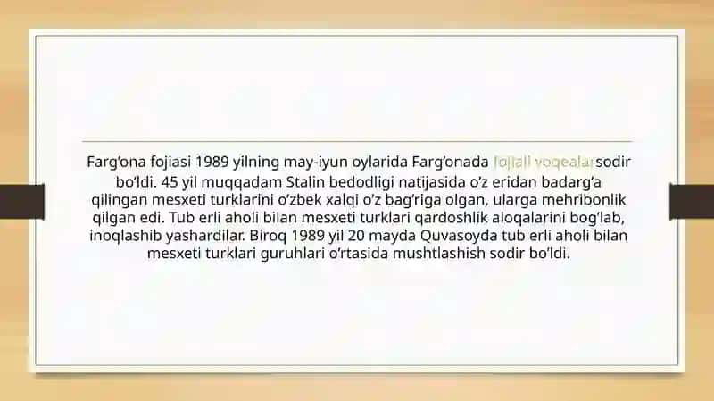 Farg’ona fojiasining keltirib chiqishiga tashqi kuchlar,undan ko’zlangan maqsad 3