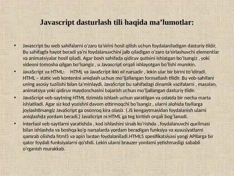 WEB DASTURLASHGA KIRISH FANIDAN MUSTAQIL ISHI 3