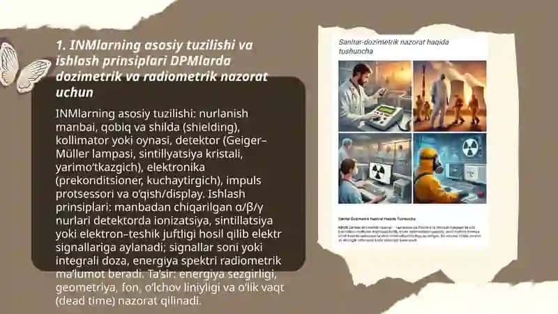 INMlarning asosiy tuzilishi va ishlash prinsiplari DPMlarda dozimetrik va radiometrik nazorat uchun 3