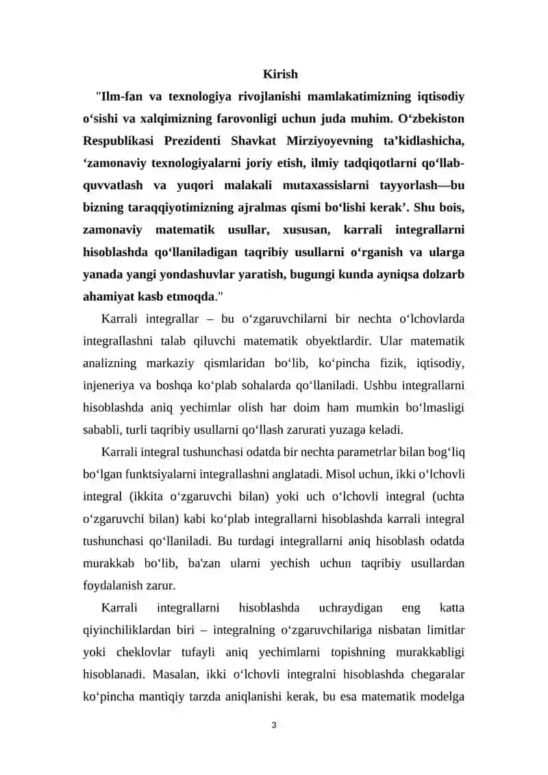 KARRALI INTEGRALLARNI TAQRIBIY HISOBLASH 3