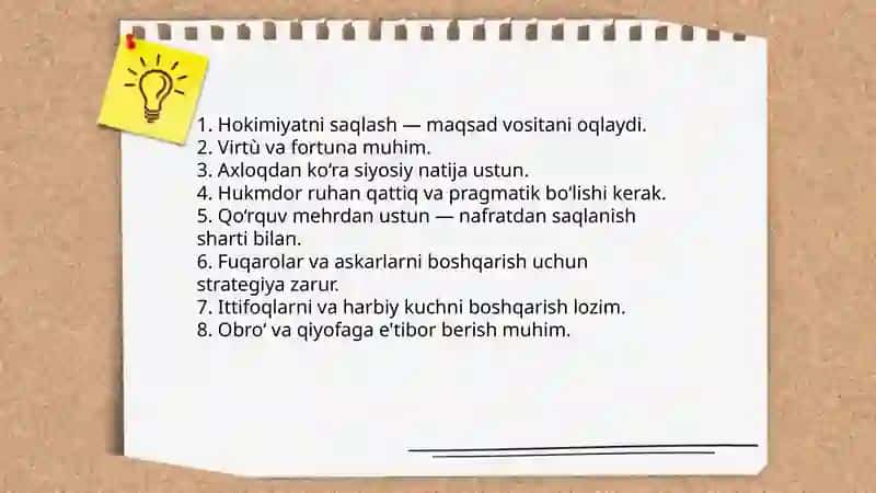 Makiavellining "Xukmdor" asari 3