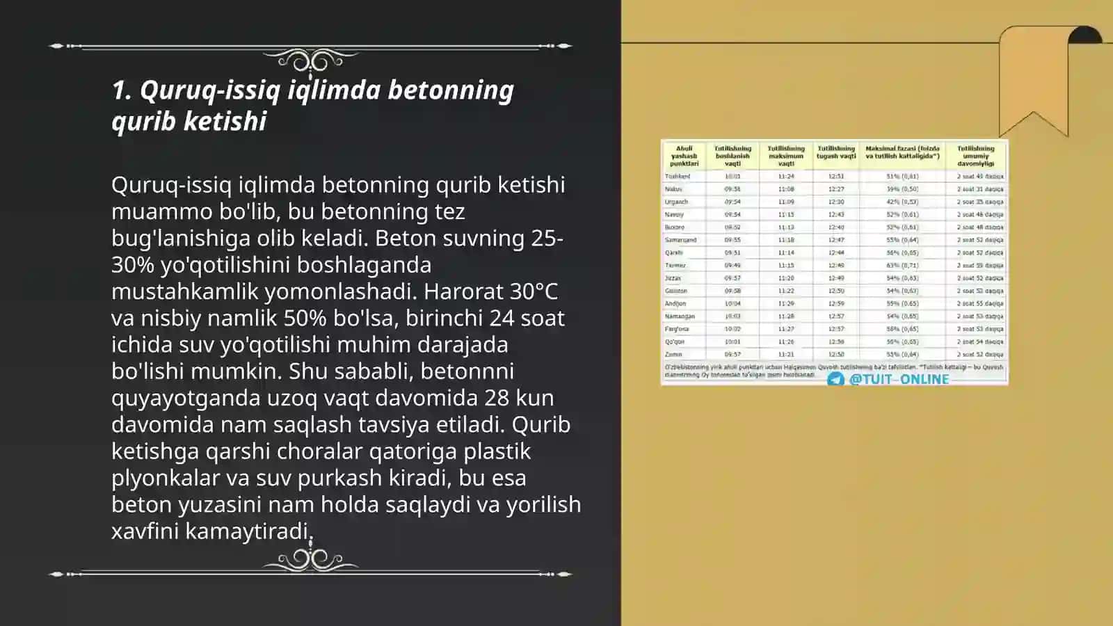 Quruq-issiq iqlimning beton sifatiga salbiy ta'siri 3