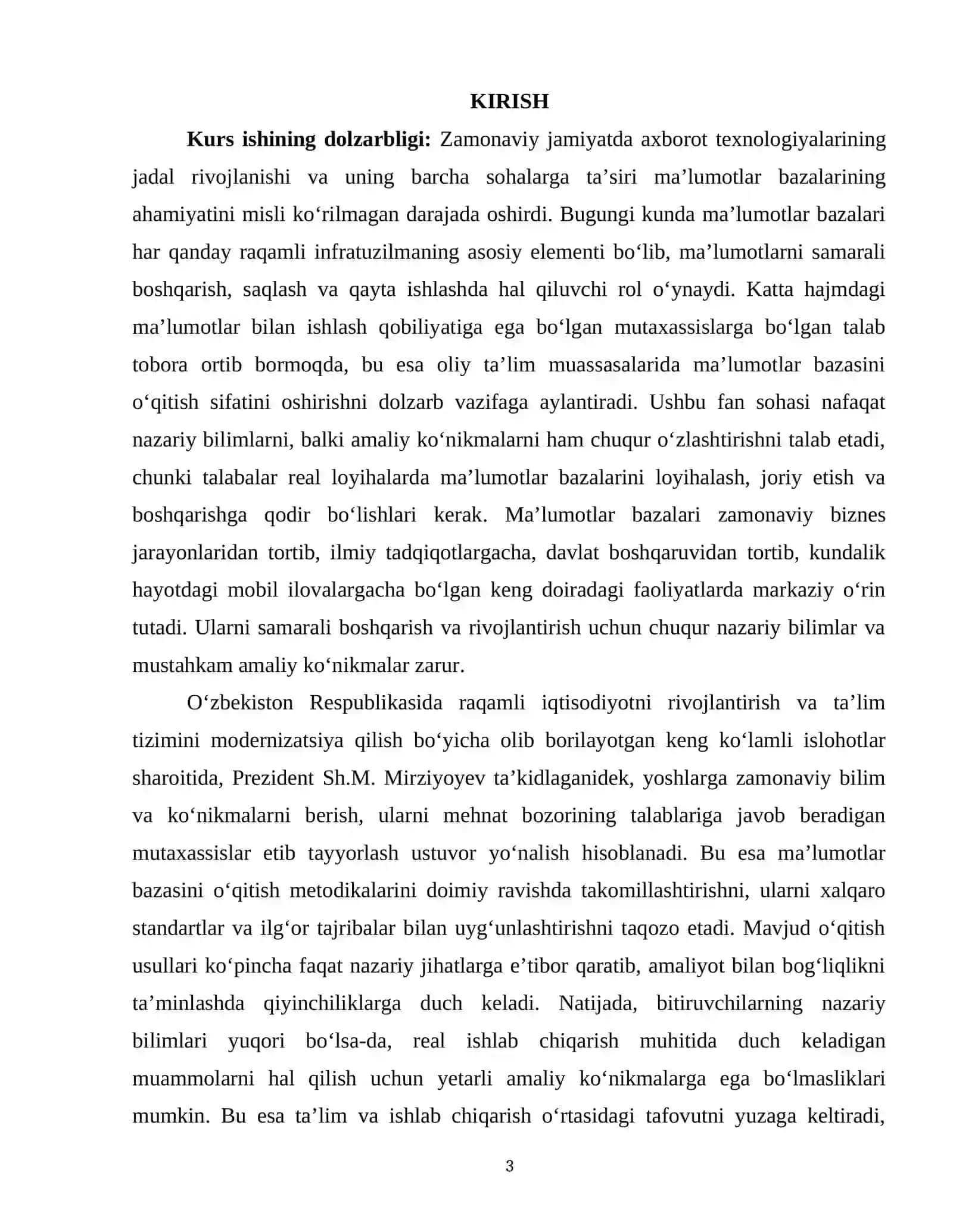 "MAʼLUMOTLAR BAZASINI O‘QITISHNING METODIK ASOSLARI" 3