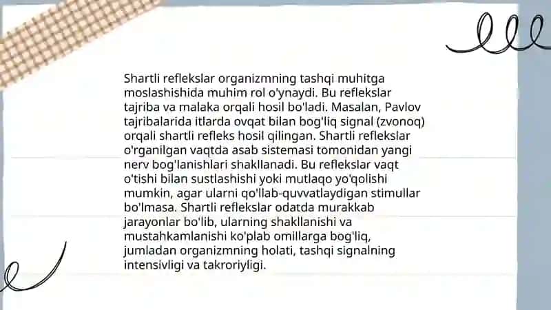Shartli va shartsiz reflekslar, qo‘zg‘alish va tormozlanish 3