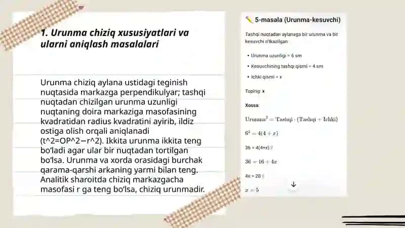 Aylana va doiraga doir masalalar 3