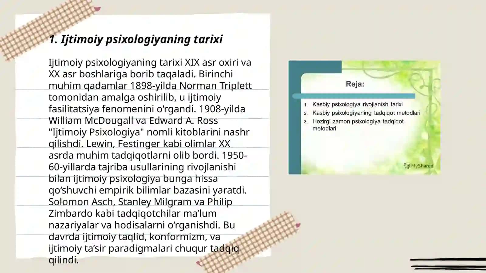 Ijtimoiy psixologiyaning Ekspiremental fan sifatida rivojlanishi 3