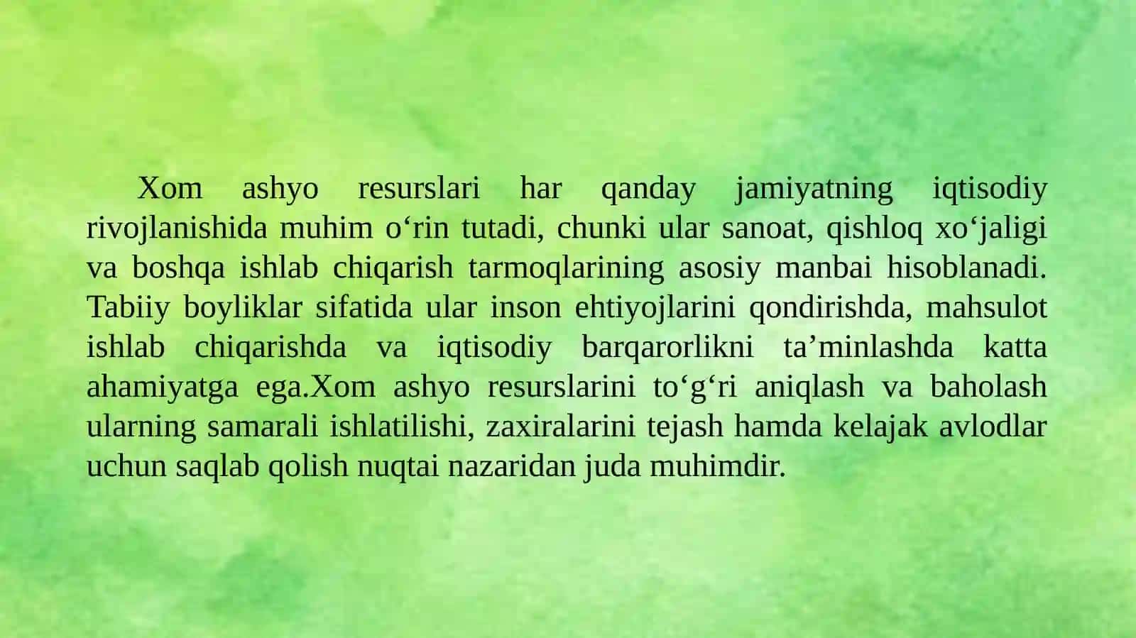 Xom ashyo resurlarini aniqlash 3