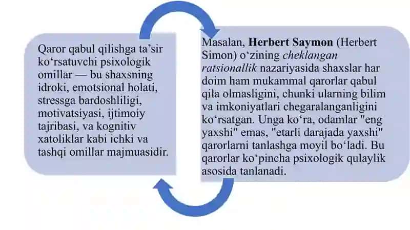 Boshqaruvda samarali qaror qabul qilishning psixologik jihatlari. 3