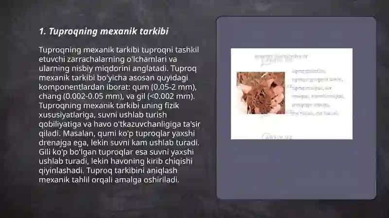 Tuproq fizik xossalarining koʻp yillik sugʻorish natijasida oʻzgarishi 3