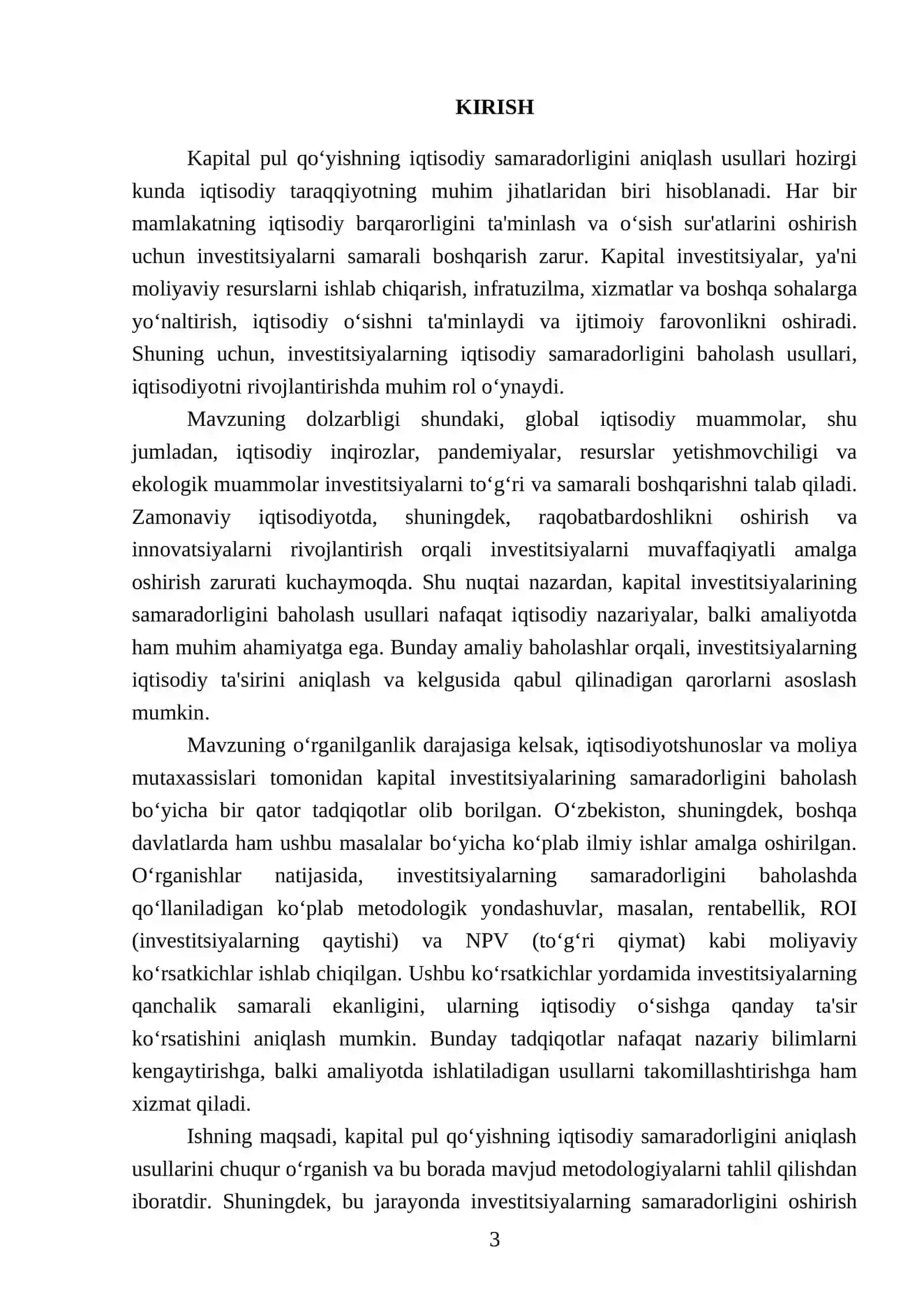 Kapital pul qo‘yishning iqtisodiy samaradorligini aniqlash usullari 3