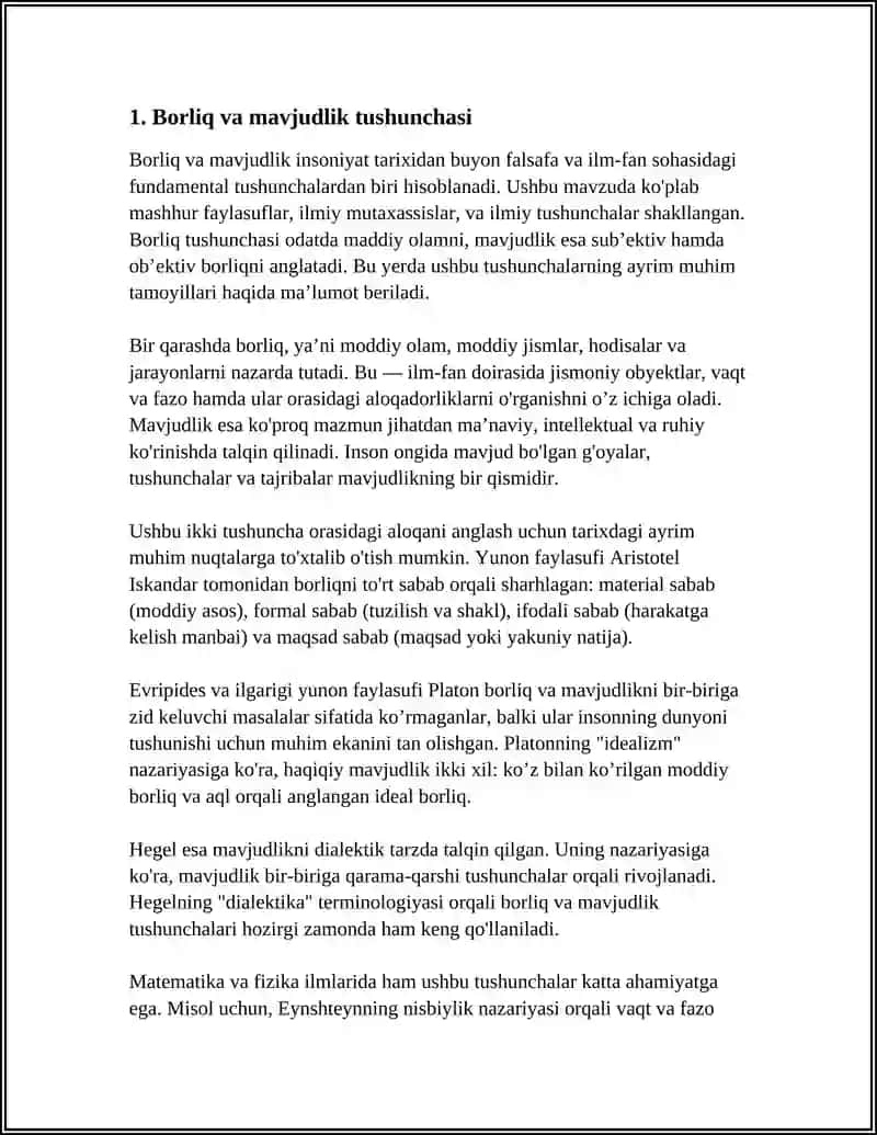 BORLIQ FALSAFASI 3