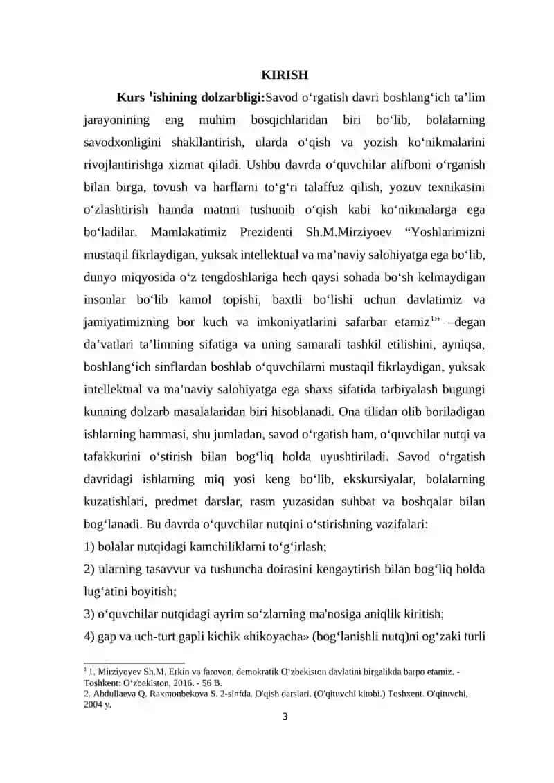 Savod o‘rgatish davridagi dars tiplari. Ularning maqsad, mazmuni va ko’rinishi 3