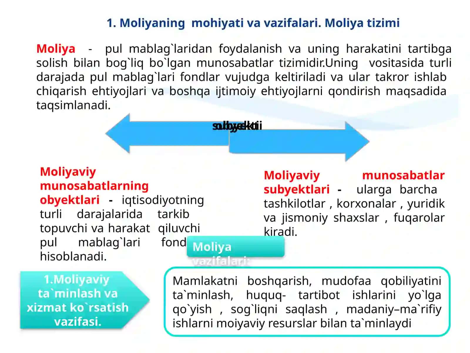 Moliyaning mohiyati va vazifalari. Moliya tizimi 3