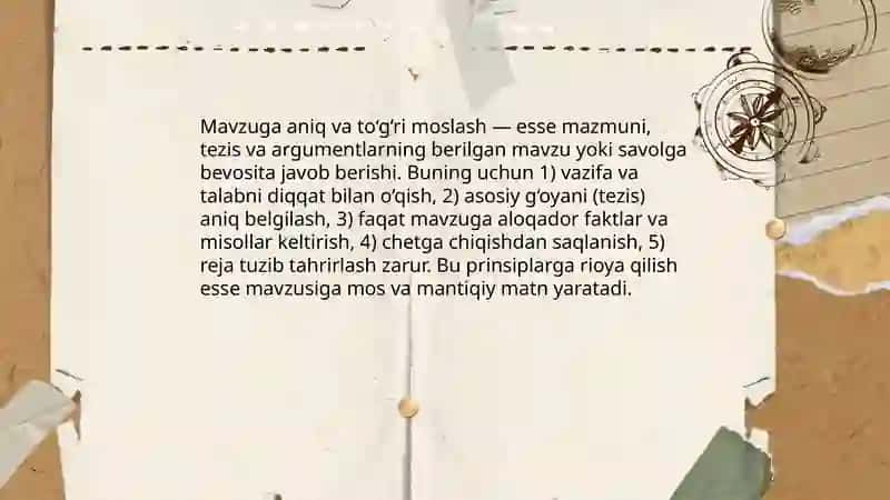 Esse janrining talablari 3