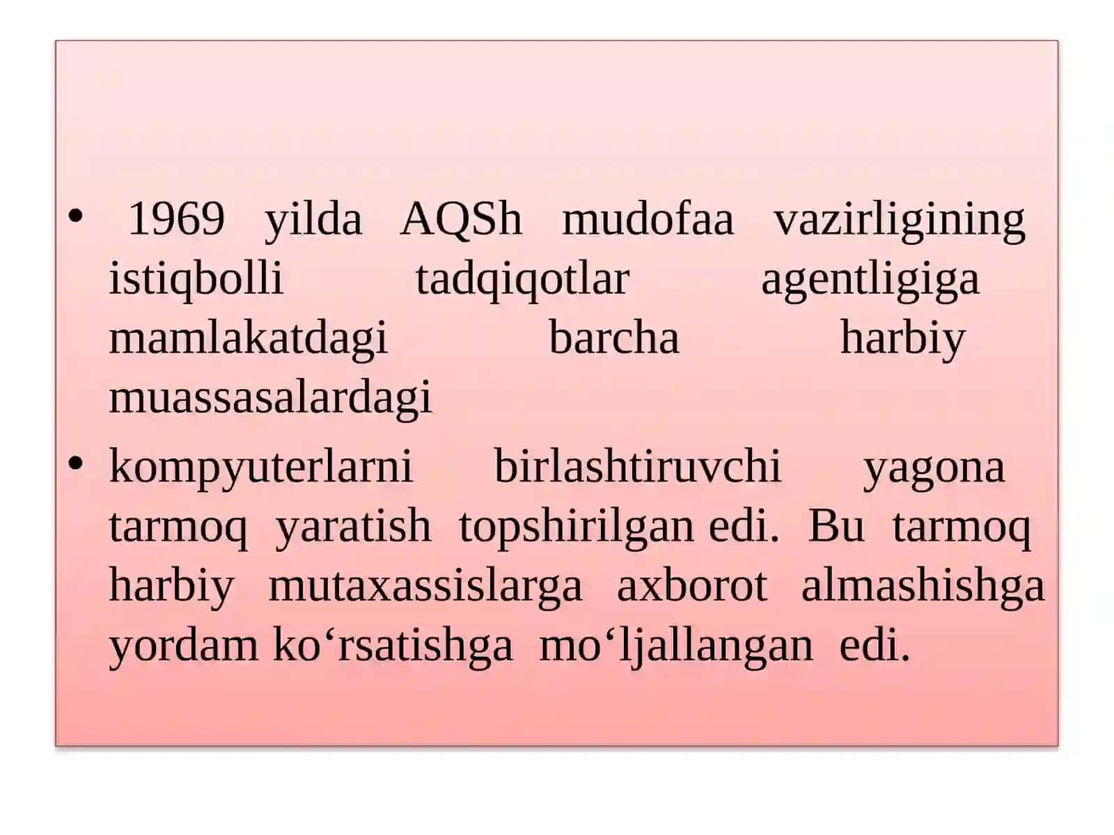 INTERNET VA UNING TARIXCHI UCHUN IMKONIYATLARI 3