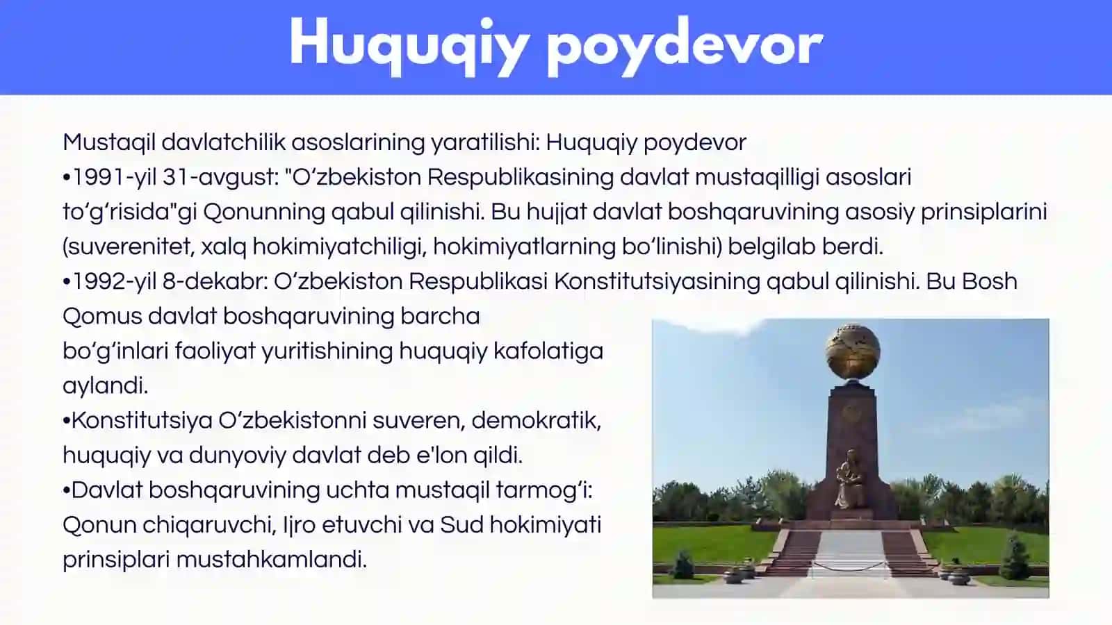 Mustaqillik yillarida davlat boshqaruvi tizimida amalga oshirilgan islohotlar 3