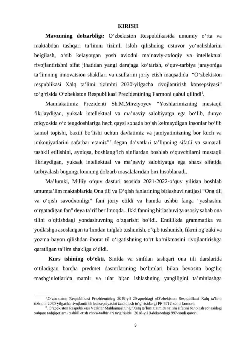 ONA TILI DARSLARIDA MATN USTIDA ISHLASH METODIKASINI TAKOMILLASHTIRISH 3
