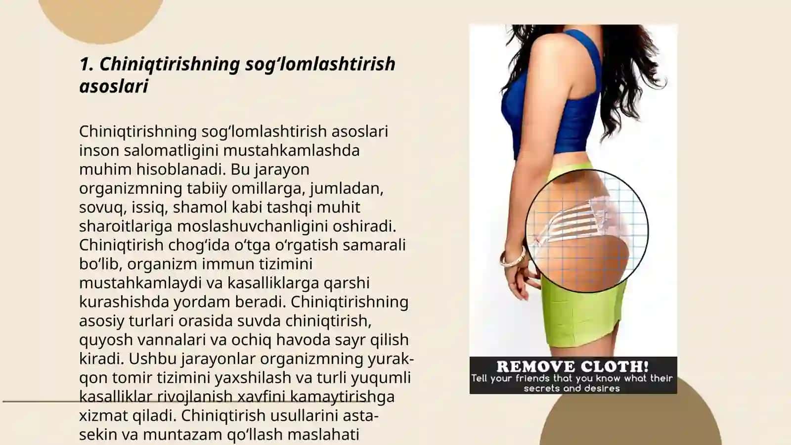 Organizmning chiniqtirish usullari 3