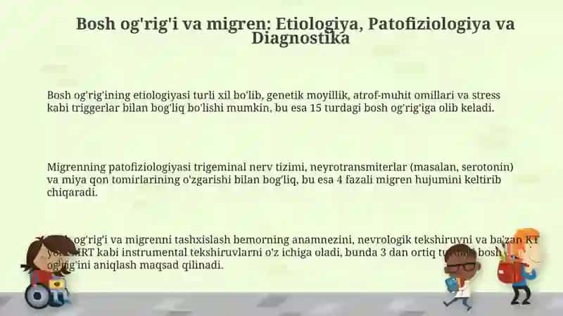 Nerv tizimi faoliyati buzilishi (bosh og'rqlari migren) farmasevtik yordam tamoyillari 3