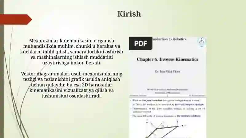Mexanizmlar kinematikasini o'rganish 3