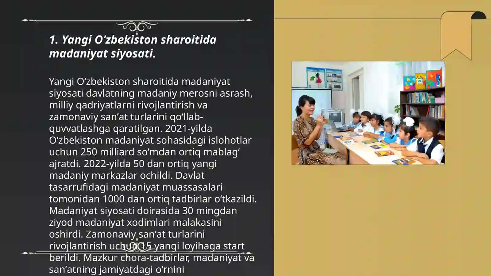 Yangi Oʻzbekiston taraqqiyotida maʼdaniyat rivojlanishining zamonaviy muammolari 3