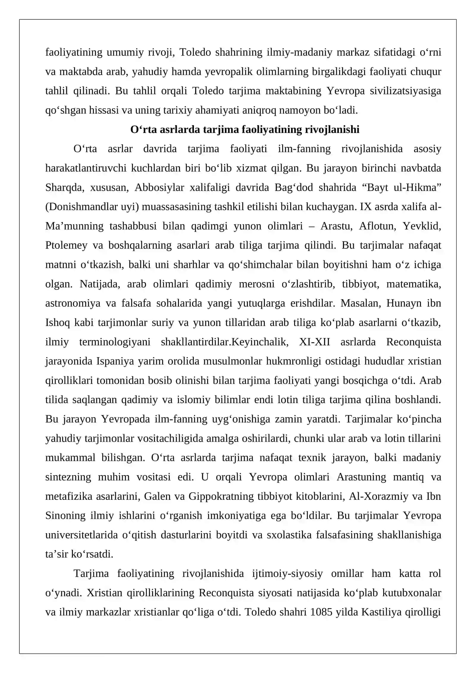 Toledo tarjima maktabida lotin tiliga tarjima qilingan tabiiy fanlarga oid asarlar 3