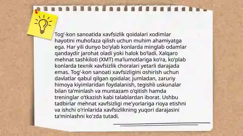 Togʻ-kon sohasida qoʻllaniladigan asosiy reglamentlar tahlili 3