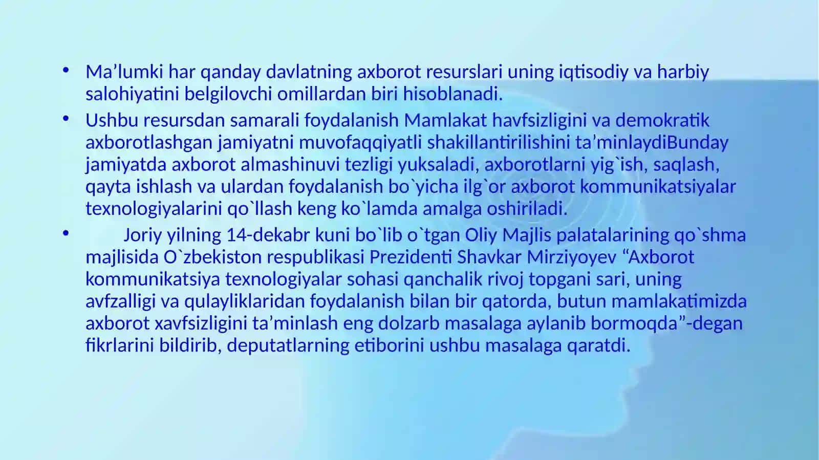 Axborotni saqlash, ishlov berish va himoyalashning zamonaviy texnologiyalari 3