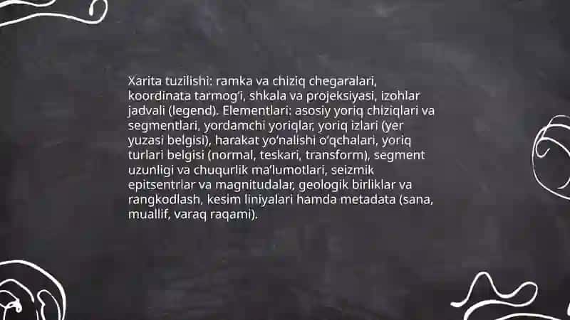 Asosiy tektonik yer yoriqlari xaritasi bilan ishlash 3