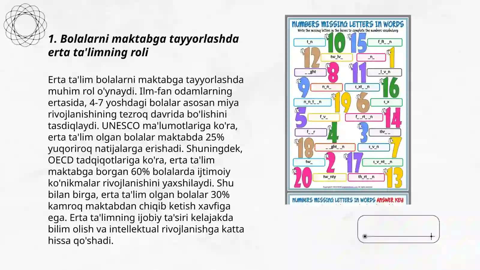 Bolalarni maktabga tayyorlashga mashg'ulotning o'rni 3